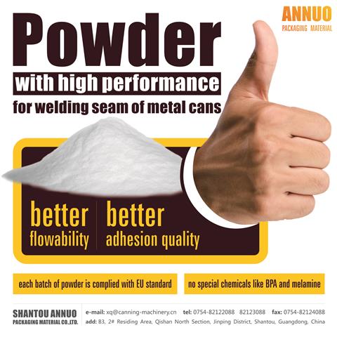 Powder coating material for welding seam